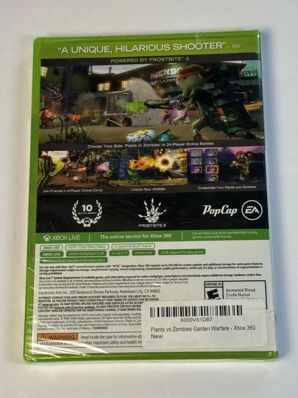 Plants vs. Zombies Garden Warfare Xbox 360 New Sealed Box Microsoft Video Game